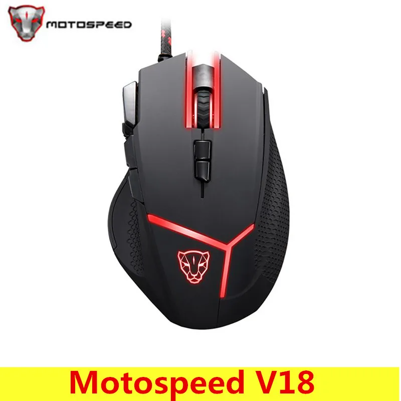 

Motospeed V18 Gaming Wired Mouse With 4000DPI High Precision Optical 9 Keys USB2.0 Ergonomic Design
