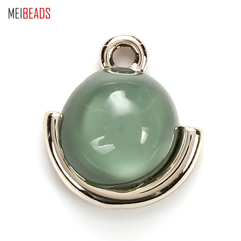 Круглые серьги MEIBEADS Винтажные из сплава цинка и натурального камня подвески для