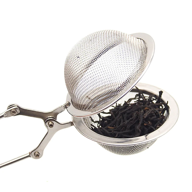 1pc Mesh Tea Infuser Filter Stainless Steel Tea Strainer With Handle Sphere Shape Tea Ball Filter Portable Brew Tea Accessories (1)