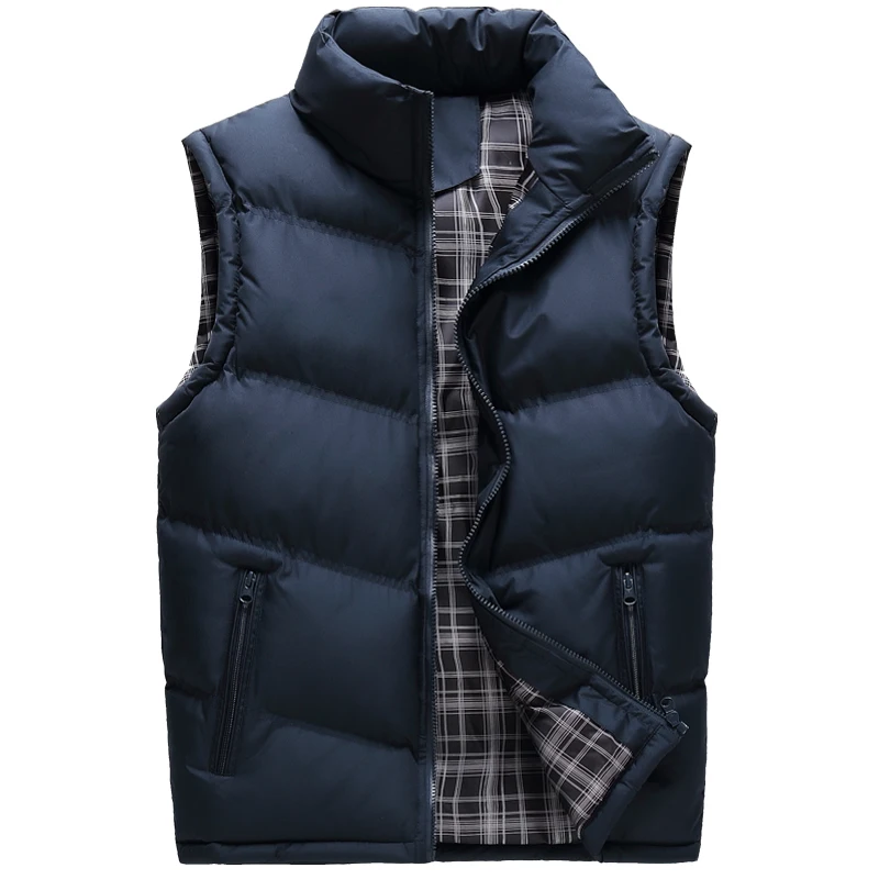 MLXSLKY Men's Thickening cotton Vest Men's Autumn Winter Big Size