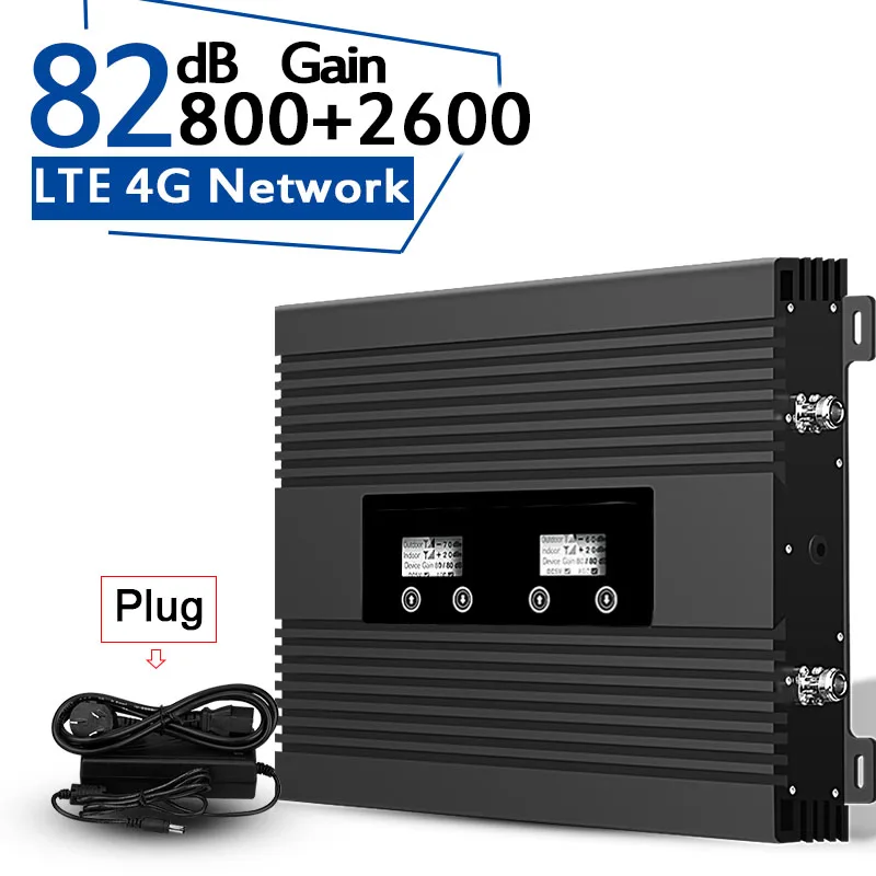 Усилитель сотового сигнала 8 дБ 4G LTE 800 2600 МГц с двойным жк дисплеем|Усилители
