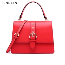 Sendefn красные женские сумки-мессенджеры, модная сумка-тоут, качественные кожаные сумки для женщин, дамские ручные сумки с регулируемым ремешком 7190-68