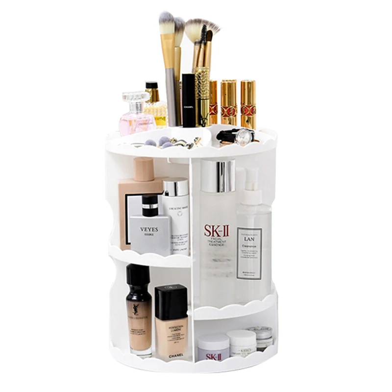  Cosmetics Rack Bathroom Organizer Rack 360 Rotating Adjustable Makeup Organizer Shelf Storage Box f