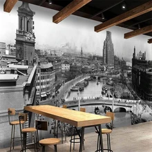 Wellyu Retro Vintage viejo Shanghai foto gigante TV sofá pared personalizada gran mural papel pintado verde papel de pared para cuarto