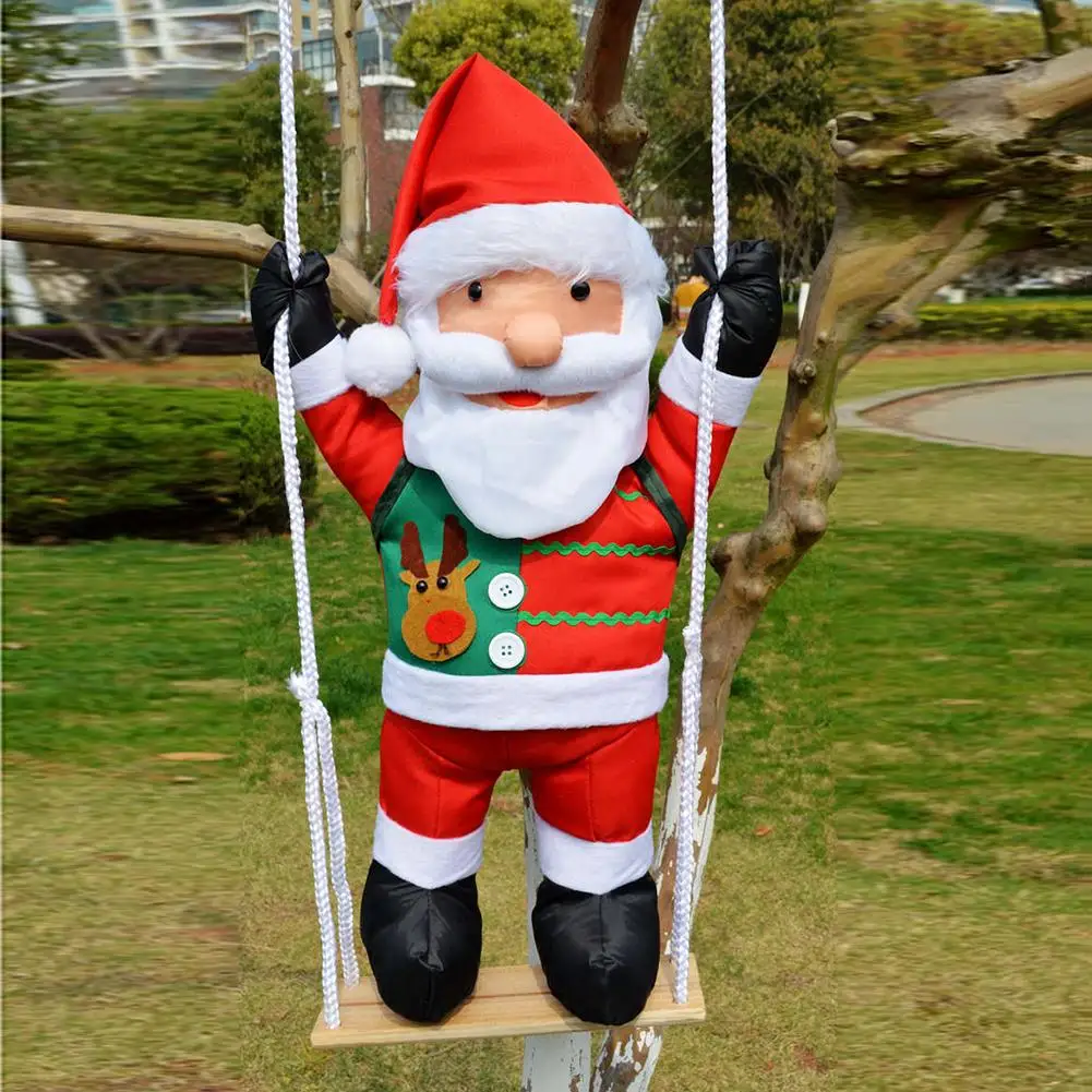 60CM Ladder Climbing Rope Santa Claus Ornaments Plush Christmas Tree Decorations Elk Deer Christmas Doll Decoration Tree Pendant