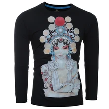 Tshirt Homme 2016 Long Sleeve T Shirt O-Neck Men T-Shirt Camisetas Face Printing Hombre Tee Shirt Homme Funny T Shirts XXL FSIAB