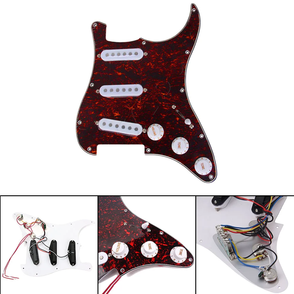 

Homeland 3 Ply ST Style Guitar Pickguard Scratch Plate 3-ply Red Loaded Pick guard Plate for Electric Guitar
