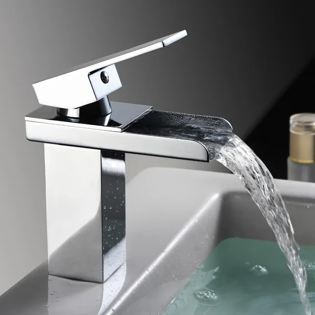 Enkel handvat badkamer wastafel waterval kraan, waterval ... Enkel handvat badkamer wastafel waterval kraan, waterval ...
