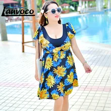 Цельный купальник женский плюс размер купальник женский с принтом купальный костюм винтажный Монокини боди Ретро пляжный большого размера одежда