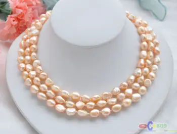 

50" 9mm pink baroque freshwater pearl necklace