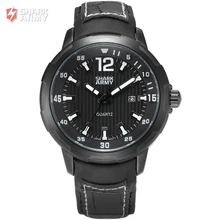 AVENGER Shark Army Luxury Brand Men Sporting Watch Male Clock Auto Date Display Black Leather Strap Quartz Watches/SAW154