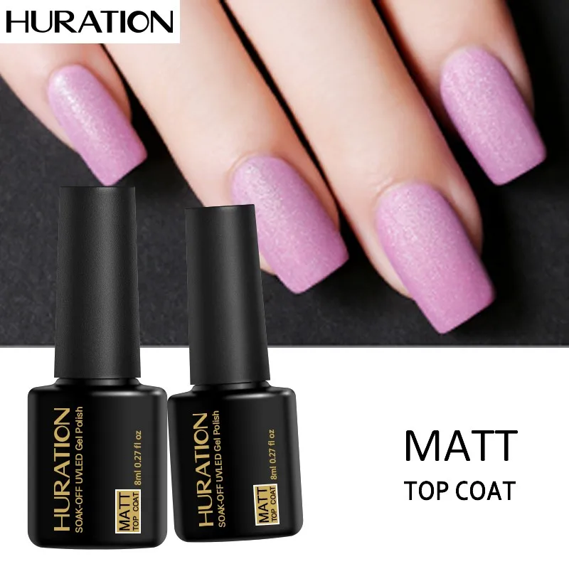 

Huration Matte UV Top Coat Nail Gel Polish 8ml No Wipe Soak Off Polygel Manicure Everything for Manicure Nail Art Gel Varnish
