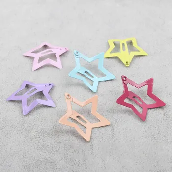 

20pcs Candy Color Star BB Hairpins Setting for Diy Baby Girls Hair Jewelry Making Blank Clip Base Findings Cute Head Accessories