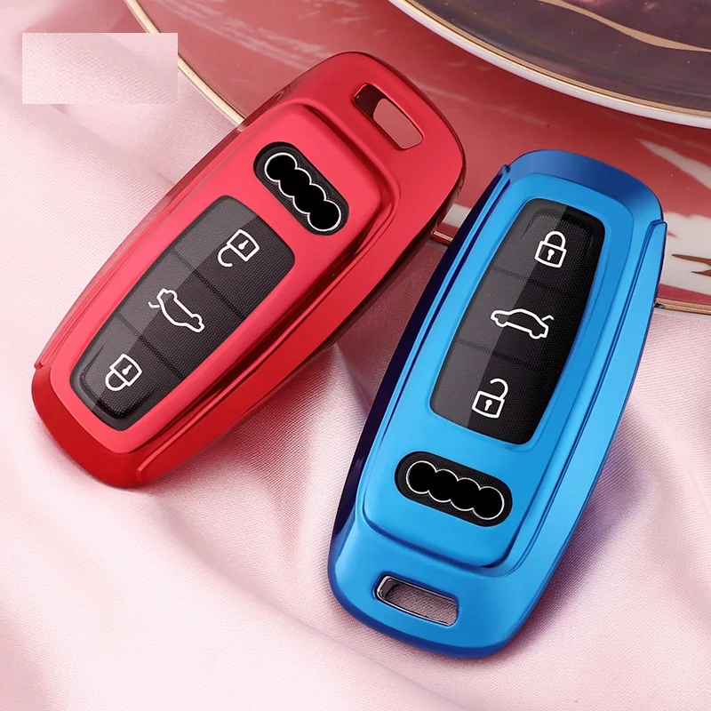 

Soft TPU Protection Key Shell Car Key Case Cover For Audi A6 C8 A7 A8 2018 2019 Key Shell
