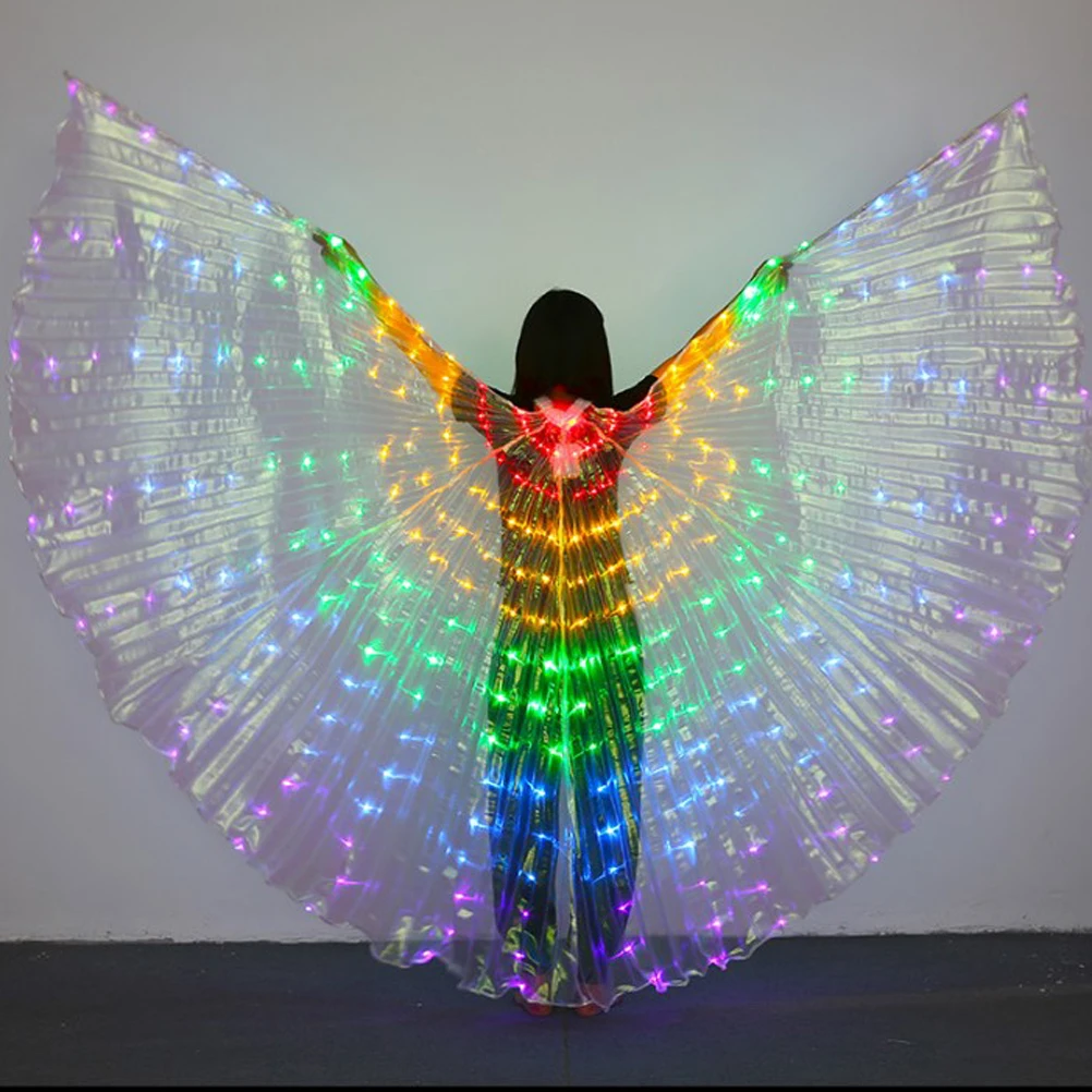 

Adult Women LED Wings Glow Light Up Belly Dance Costumes Performance Clothing Carnival Party Dressing Lighting