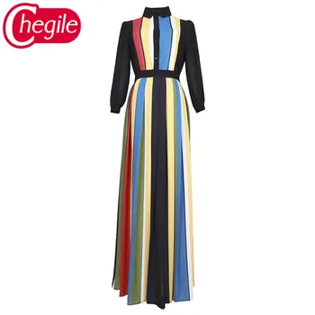 

Lady Women Vintage Twinsets 2020 Spring Summer Striped 3/4 Sleeve Fashion Top + Runway Colorful Patchwork Skirt Elegant Sets