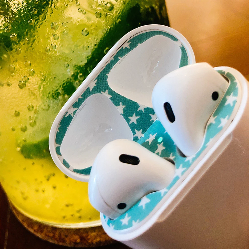 

2Pairs Cover Film New Coming Protective Sticker Case Skin Dust-proof Dust Guard For Apple Airpods Earphones Charging Box