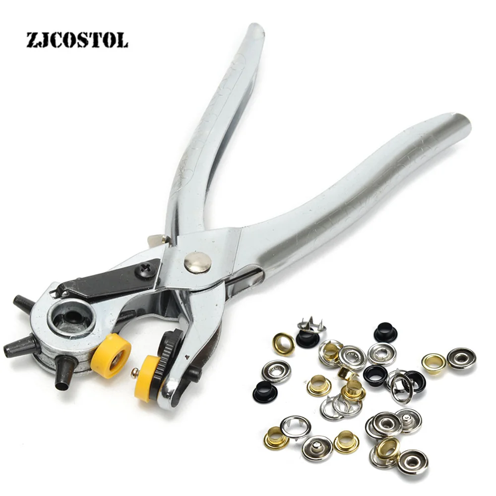 

ZJCOSTOL Multifunction Leather Belt Hole Punch Plier Watchband Strap Eyelet Puncher Revolving Eyelets Pliers Hole Punch Tool