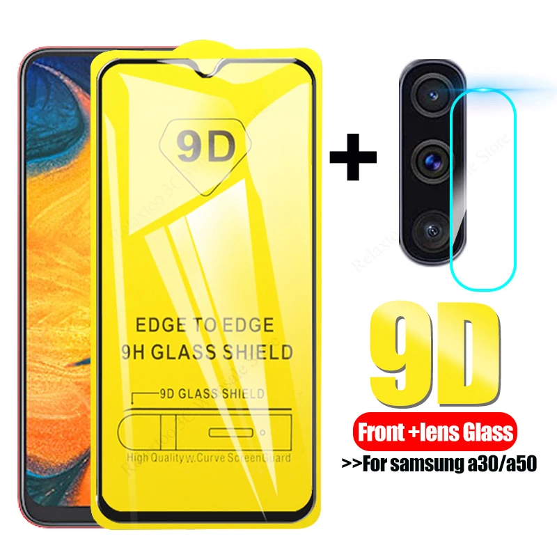 

2-in-1 9D Camera lens Glass For samsung galaxy a50 a30 screen protector on the a 30 50 a505F a305F 30a 50a protective glas Film