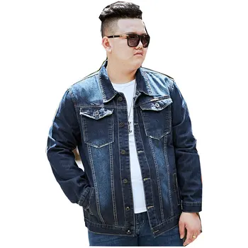 

Loose large size blue Men Denim Jackets For Men jacket Collar Cotton Outerwear jean jacket men Slim Fit Casual With Pockets Coat