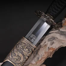 H-качество, меч династии Цин, прямое лезвие, полностью ручная работа, дамасская сложенная сталь, полностью отполированная, лучшая коллекция