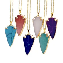 

Women Leaves Shape Individuality Resin Ball Pendant Necklace Gold Plated Chain Amethyst 6 Colours Crystal Quartz Necklace