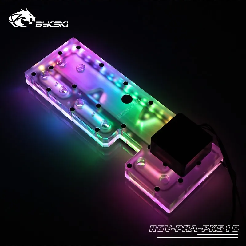

BYKSKI Acrylic Board Water Channel Solution use for Phanteks PK518(Evolv X) case / CPU GPU Block / 3PIN RGB / acrylic Reservoir