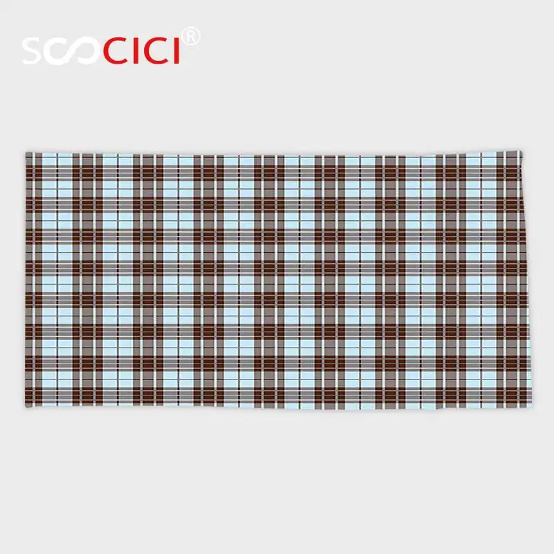 

Custom Microfiber Ultra Soft Bath/hand Towel,Abstract Tartan Folk Pattern British Culture Authentic Kitsch Artsy Pattern Light