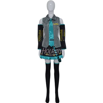 

Vocaloid Hatsune Miku black rock shooter 10pc Cosplay costume lolita school girls party dress whole set outfit