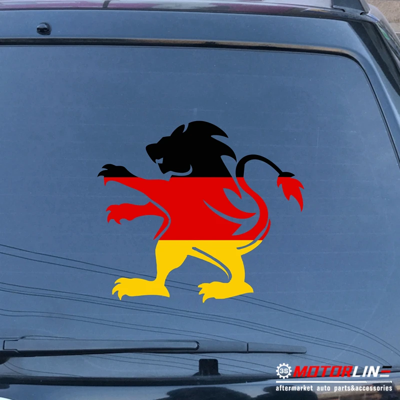 Deutschland German Lion Decal Sticker Crest Germany Flag Color Car