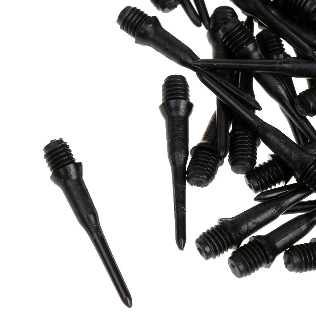 Durable High Precision 100 Packs Plastic Black 27mm Replacement Electronic Darts Soft Tips For Indoor Gaming Adult Sports Game