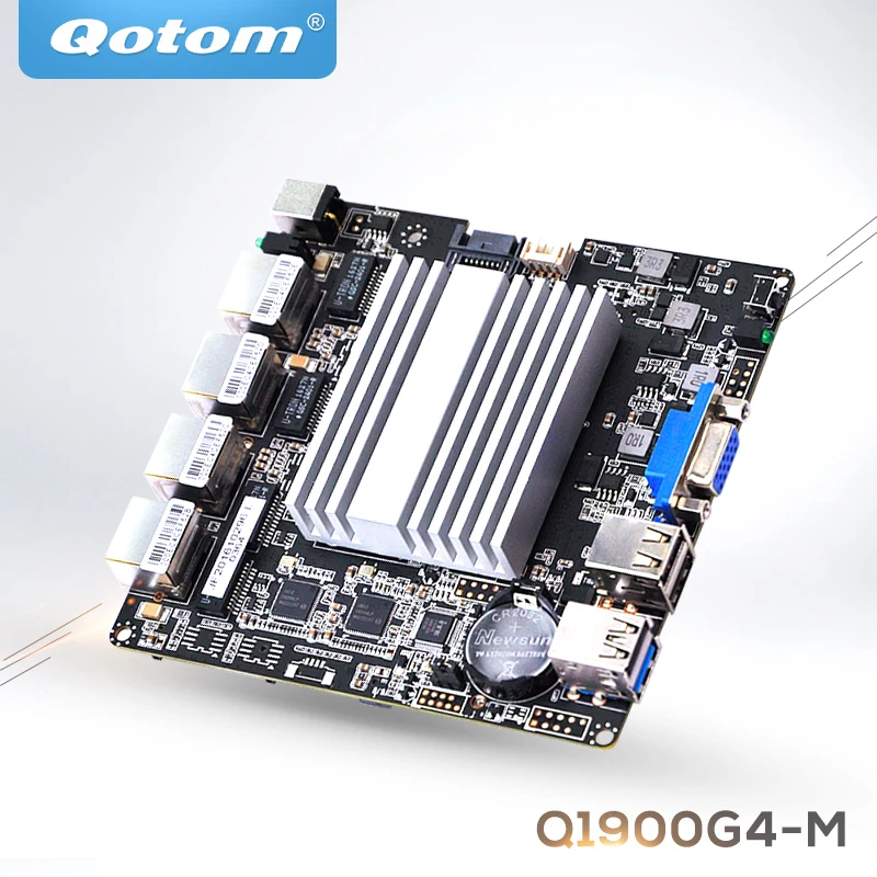 QOTOM 4 LAN Mini ITX материнская плата Q1900G4-M с процессором BayTail j1900 и 4 гигабитным NIC, четырехъядерный материнская плата PFSense маршрутизатор