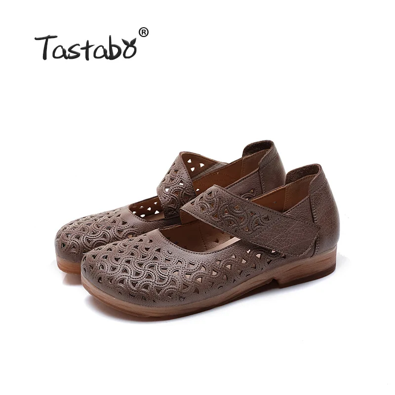 Tastabo/Новинка года; женская обувь на полой подошве; удобная обувь с мягкой подошвой на низком каблуке; повседневные женские мокасины с закрытым носком - Цвет: Sand