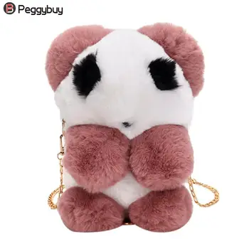

Women Cute Messenger Bags Girls Casual Cartoon Plush Crossbody Shoulder Chain Bags 2018 New Ladies Mini Shopping Messenger Bag