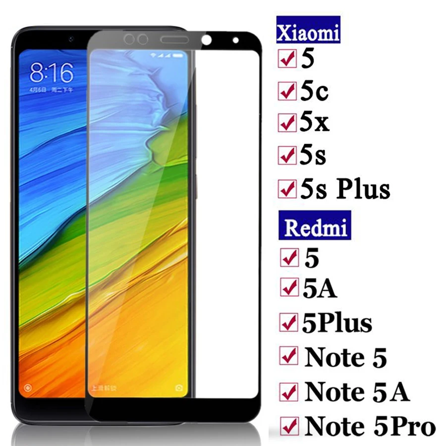 Защитное стекло для xiaomi ksiomi redmi note 5a 5plus 5 pro plus 5S 5x mi a1 xiaomei siaomi xioami xaiomi redme