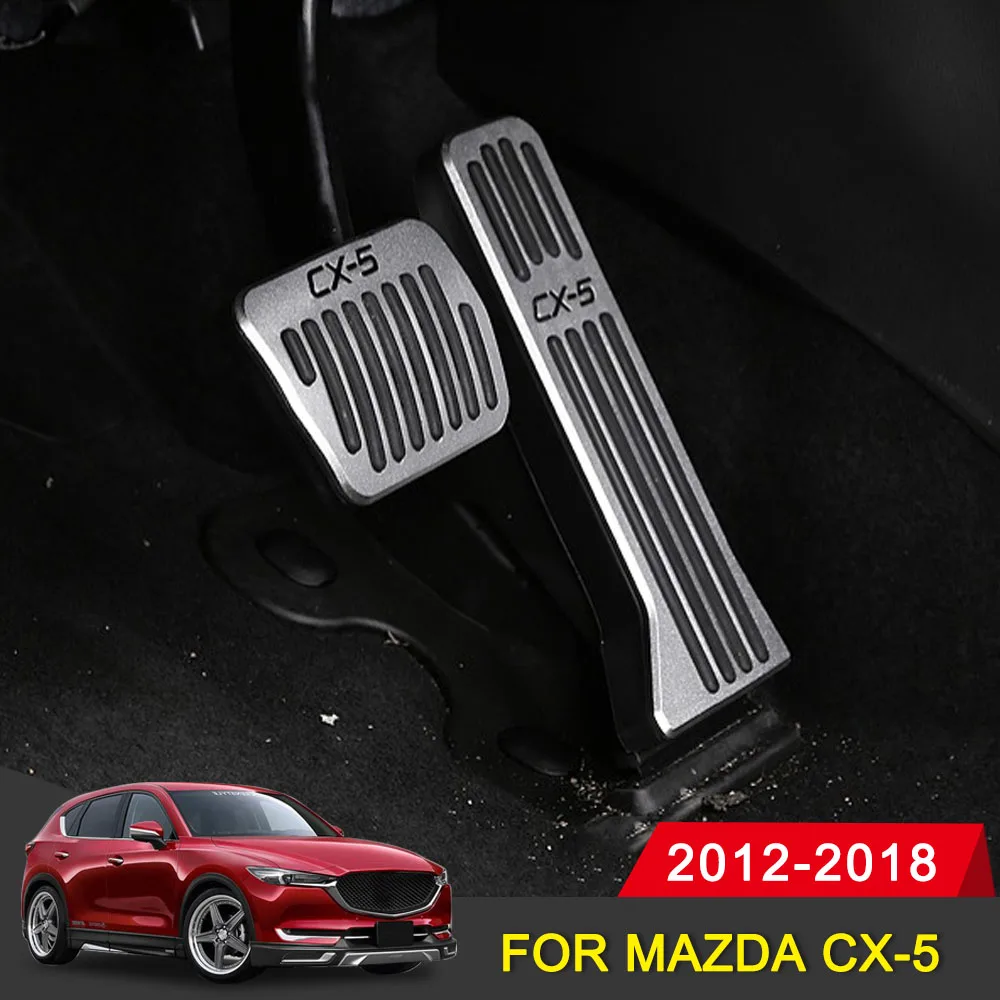 

Aluminum alloy Car Styling Accelerator Gas Pedal Brake Pedal Non Slip Pedal Pads Cover Case AT For Mazda CX-5 CX5 2012-2017 2018