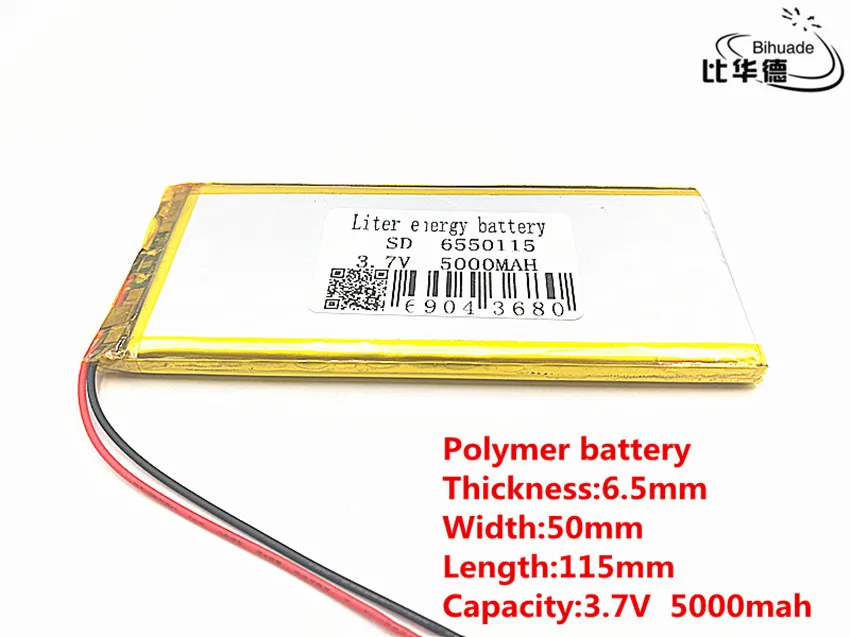 5000 mAH, 6550115 Polímero de íon de