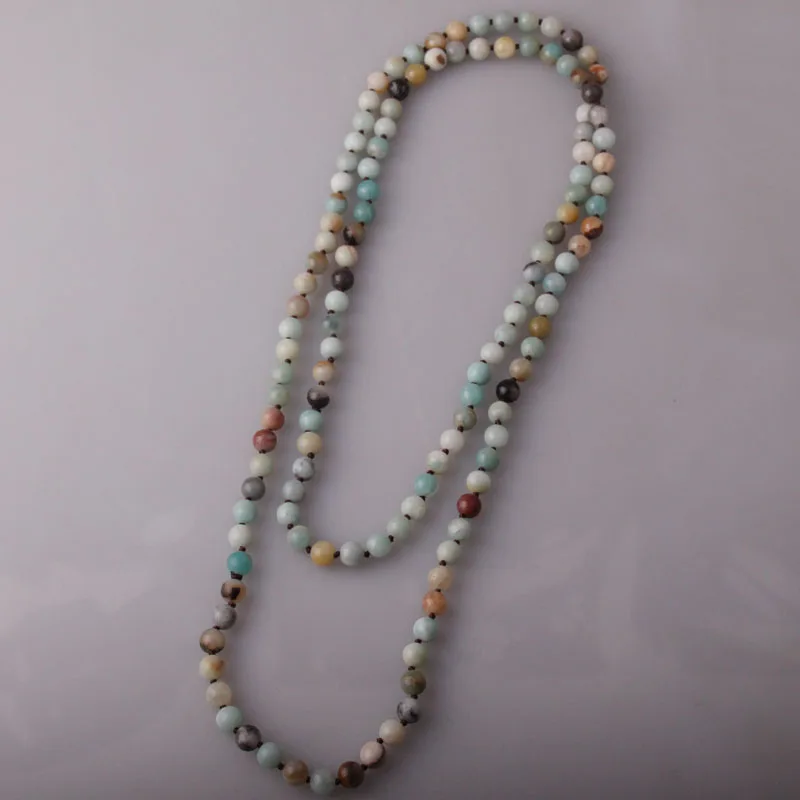 Artisan Jewelry Fashion long knotted Halsband ite Stones Fashion Necklace