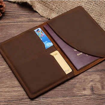 

luxury genuine leather wallet passport card