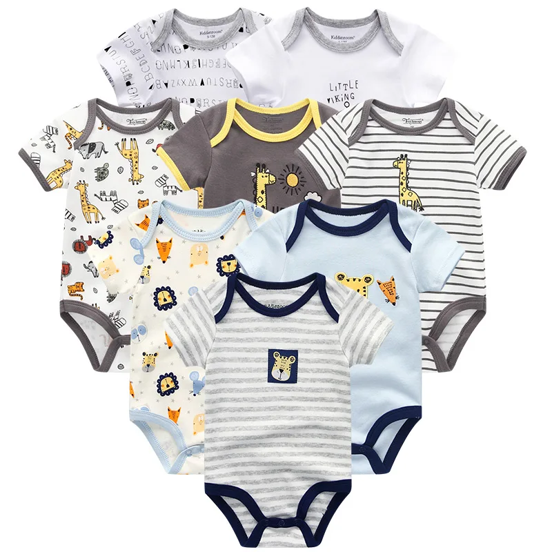 Летняя детская одежда 8 шт. комбинезон для новорожденной девочки roupas de bebe хлопковые комбинезоны с коротким рукавом ползунки для малыша одежда - Цвет: BDS8809