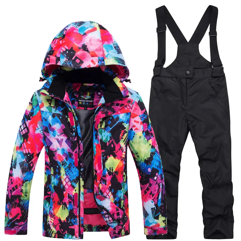 

Promotion only for Brazil Winter Thermal Kids Ski Suit Boys Girls Ski Jacket Pants Set Windproof Waterproof Snowboarding Jacket