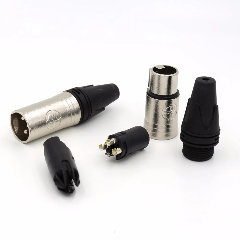 

2pcs XLR Plug 4 Pin XLR Connector Balanced Microphone 4 Core Male Jack Adapter Ooriginal For NEUTRIK NC4MXX