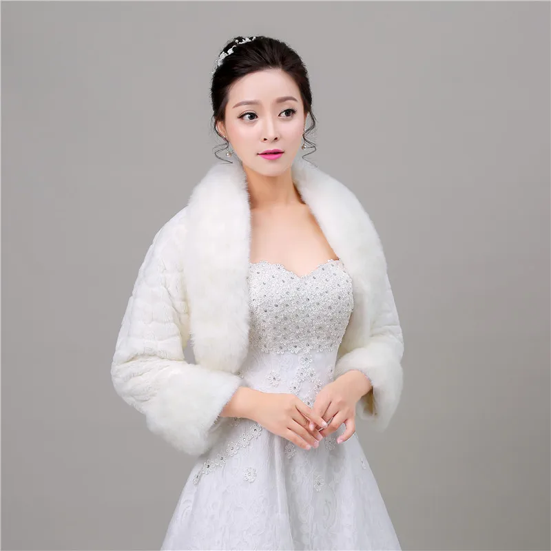 Forevergracedress зимние куртки-болеро с длинными рукавами из искусственного меха для свадьбы пальто для невесты накидка шали шарфы