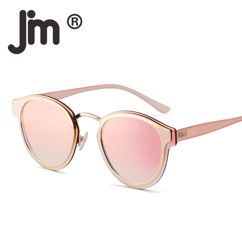 JM Round Mirrored Reflective Sunglasses Circle Flat Metal Gradient Sun