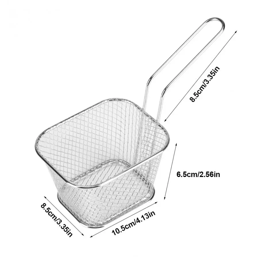 1 P нержавеющая сталь чипы Мини Корзина для фритюрницы фильтр фритюрница Кухня Корзина для приготовления дуршлаг Инструмент Корзина для картофеля фри