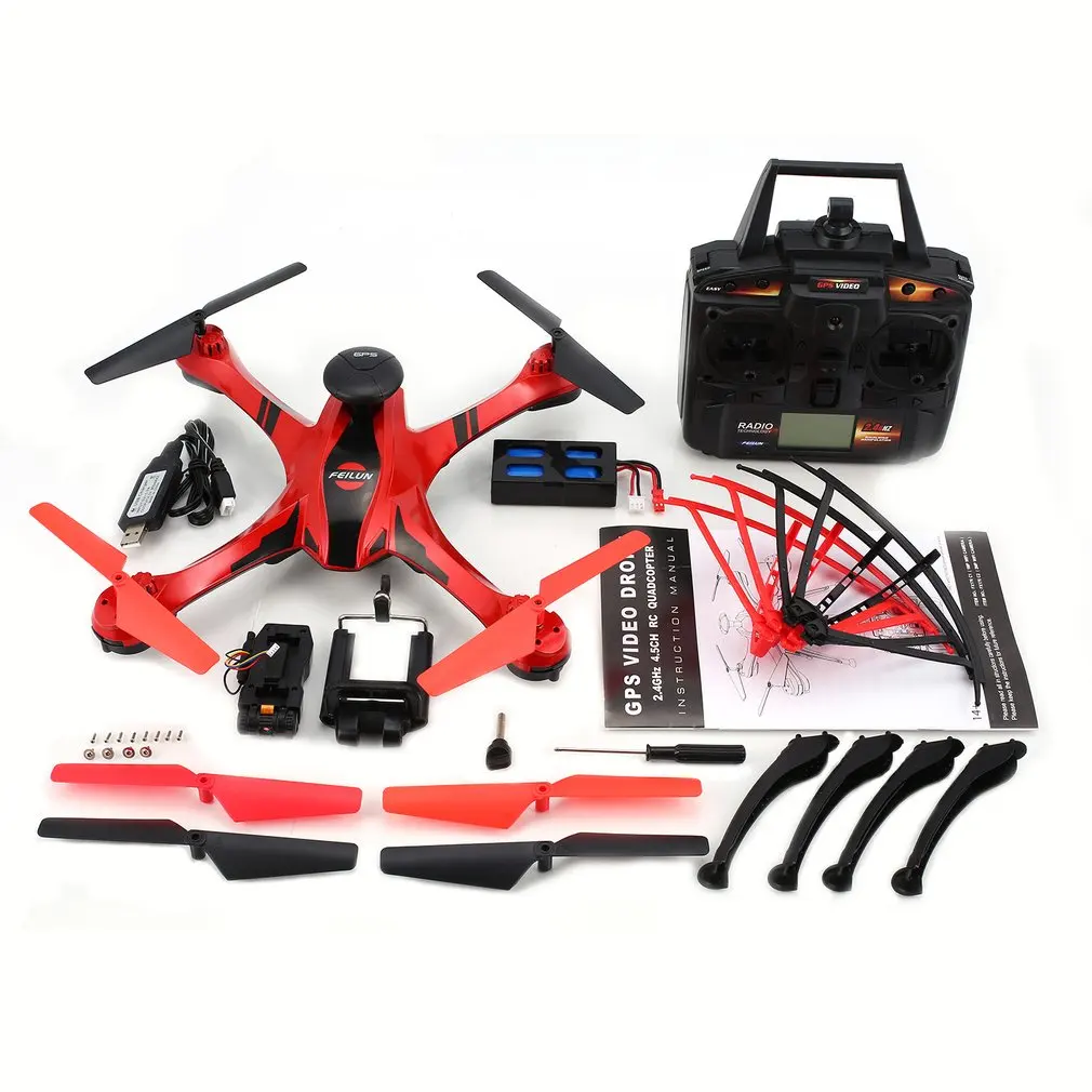 

FX176C1 2.4G 4.5CH 2.0MP Camera HD Remote Control Helicopter Brushed Quadcopter With GPS Video Flight Trace RC Drone