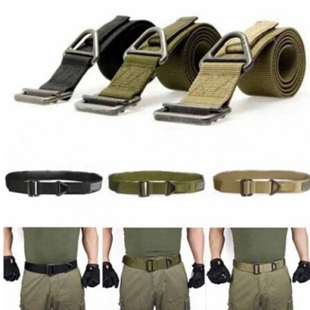 HOT Men Army Tactical Belt Military Training Nylon Belts Strap Survival Tactical Belt Emergency Rescue Rigger Militaria