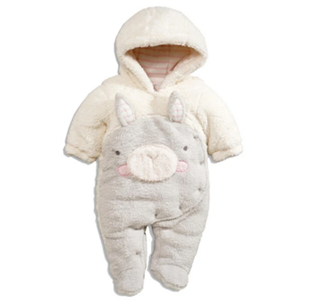 Infant Baby Cute Cartoon Sheep Snowsuit Warm Fleece Hoodie Jumpsuit Outwear