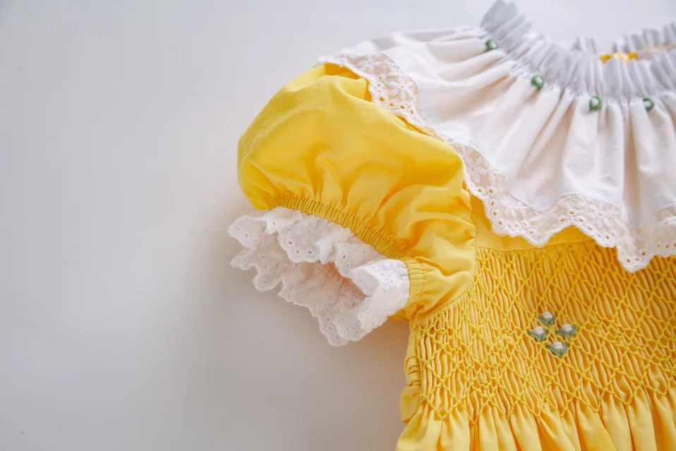 yellow smocked easter dress
