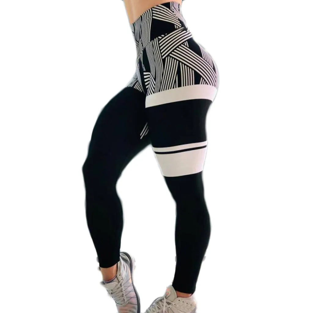 Женские фитнес спортивные тренировки уличная узкие спортивные штаны эластичные леггинсы для фитнеса брюки для женщин плюс размер d - Цвет: Белый